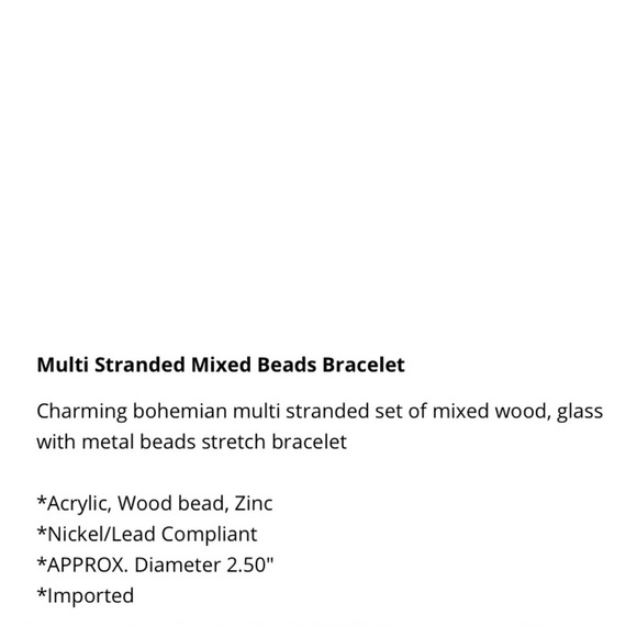 124 Jewelry 2 for $20💕 Multi Stranded Mixed Beads Bracelet - Picture 7 of 7